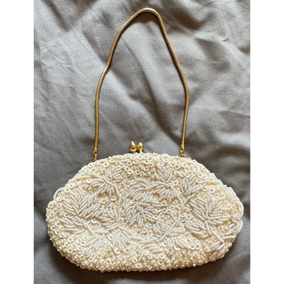Marshall Fields Handbags - Vintage Beaded Clutch Purse (Marshall Fields glam retro occasion wedding)